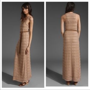Sanctuary tan crotchet maxi dress